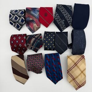 Vintage Mens Tie Lot YSL Silk Liberty Wool Oleg Cassini Designer Neckties 14